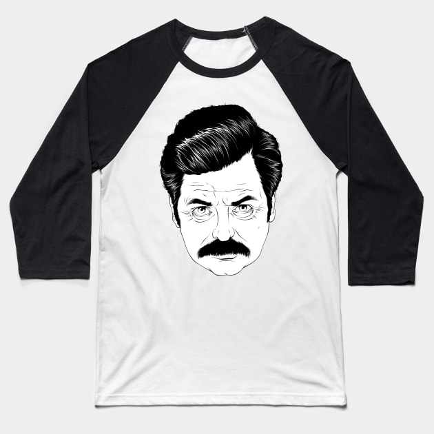 Ron F***ing Swanson Baseball T-Shirt by cameronklewis